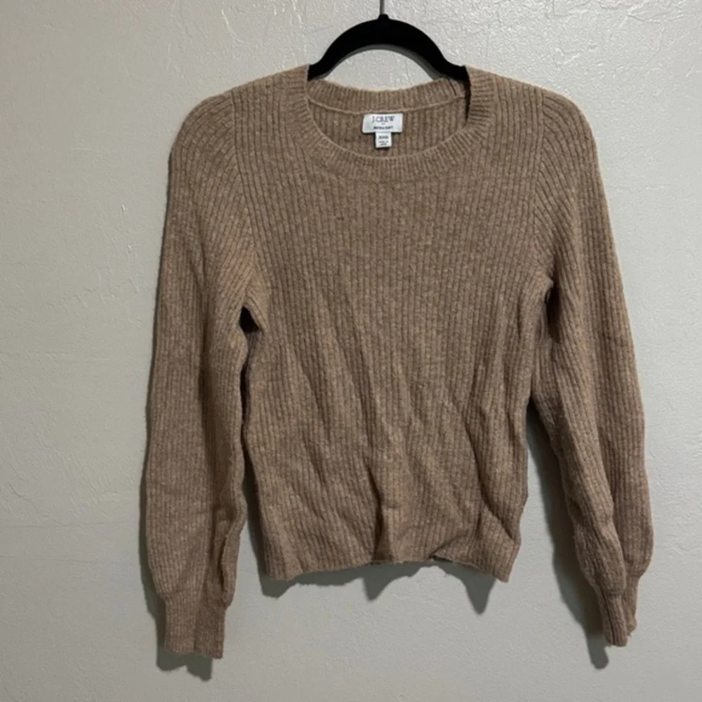 J. Crew Tan Ribbed Crew Neck Sweater